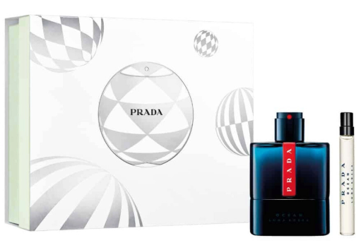 Prada Men's Luna Rossa Ocean Gift Set: 3.4 Oz Edp with 0.34 Oz mini