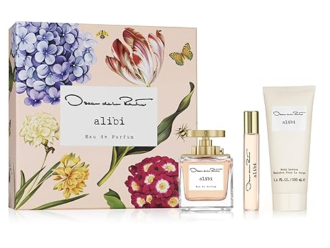 Oscar de la Renta Alibi Eau de Parfum 3-Piece Gift Set for Women – 3.4 oz EDP Spray, 0.5 oz Purse Spray, 3.4 oz Body Lotion